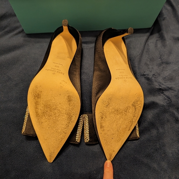 Kate Spade Viena Black Satin Heels - Picture 11 of 17